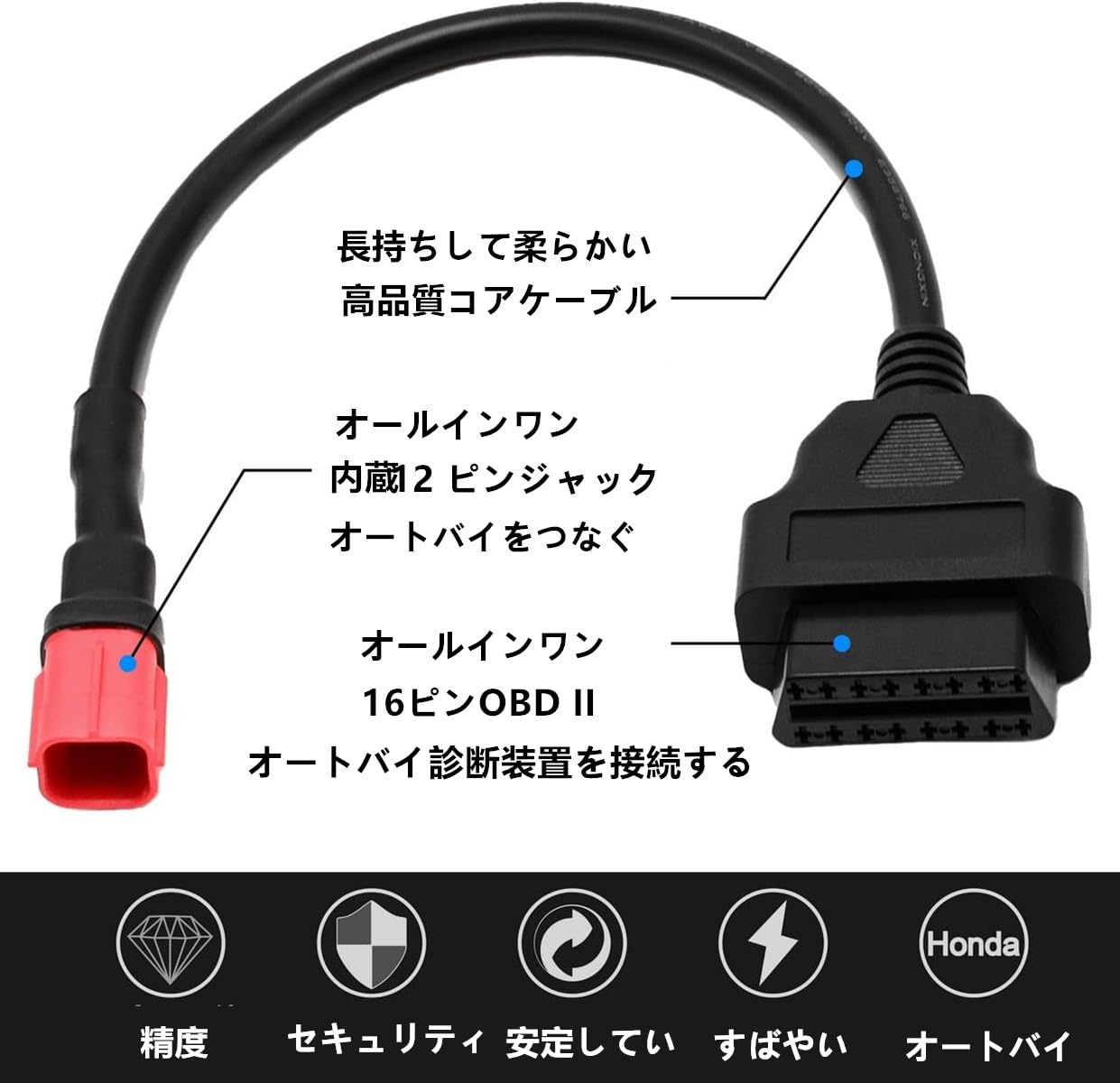Amazon.co.jp: SensaBliss OBDケーブルコネクタ オートバイ用 故障診断